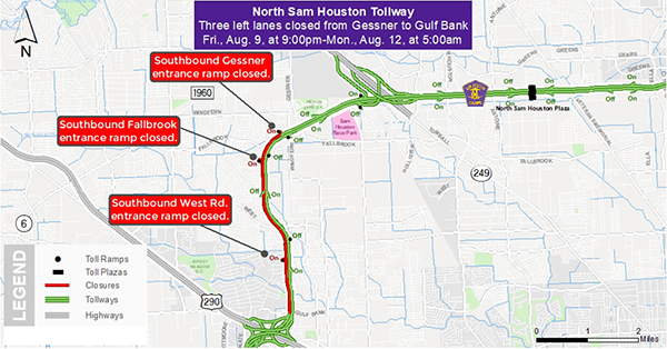 Sam Houston Tollway Map Hctra — Harris County Toll Road Authority