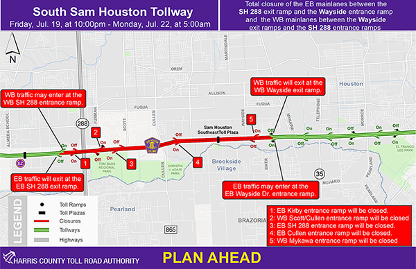 288 Toll Road Map Hctra Harris County Toll Road Authority